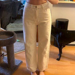 Cider White Straight Leg Pants